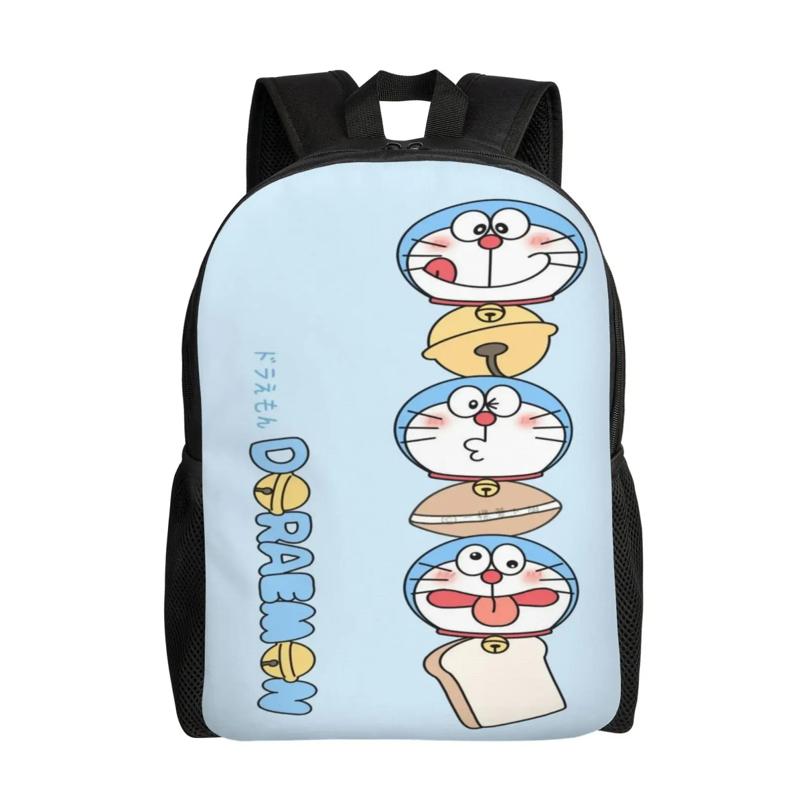 Doraemon Graphic Backpack, 17-Inch Laptop Compartment, Lightweight Water-Resistant Durable Unisex College Bag, Outdoor Travel Rucksack, Ideal Gift for Women, Waterproof, Girl