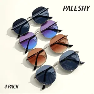PALESHY Women's Fashion Round Anti-Glare HD Lenses Polarized Sunglasses Adjustable Windproof Sporty Eyewear for Fitness Sports 4 Pack stylish casual sunglass
