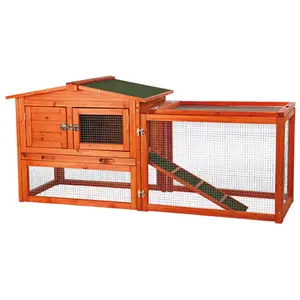 TRIXIE Rabbit Hutch, Glazed Pine, Outdoor Bunny House, Rabbit Shelter, Large Rabbit Cage, Small Pet Hutch, Weather Resistant Design, outdoor hutch, rabbit run, bunny hutch
