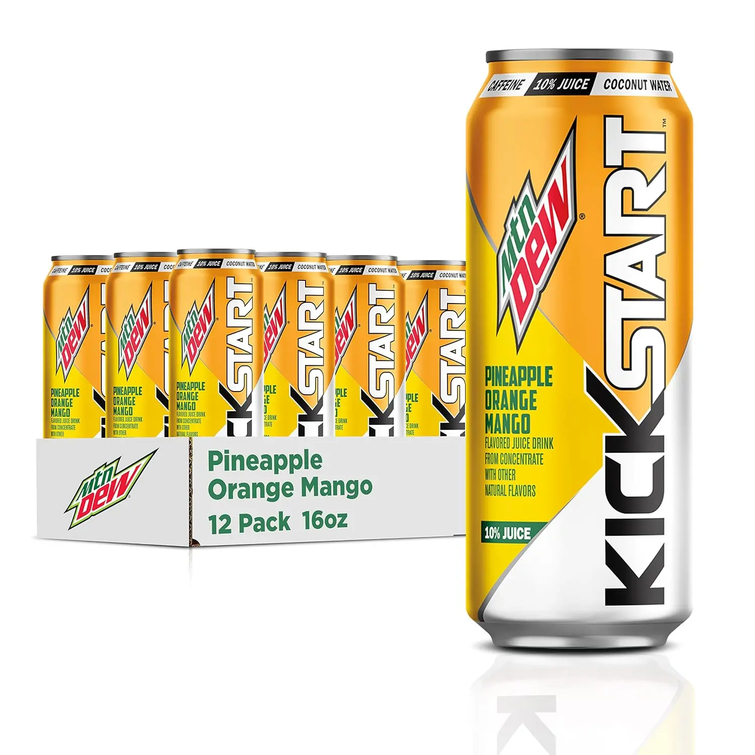 Pineapple Orange Mango, 90mg Caffeine, Vitamins B & C, 80 Calories, 10% Juice, 16 fl oz (Pack of 12)