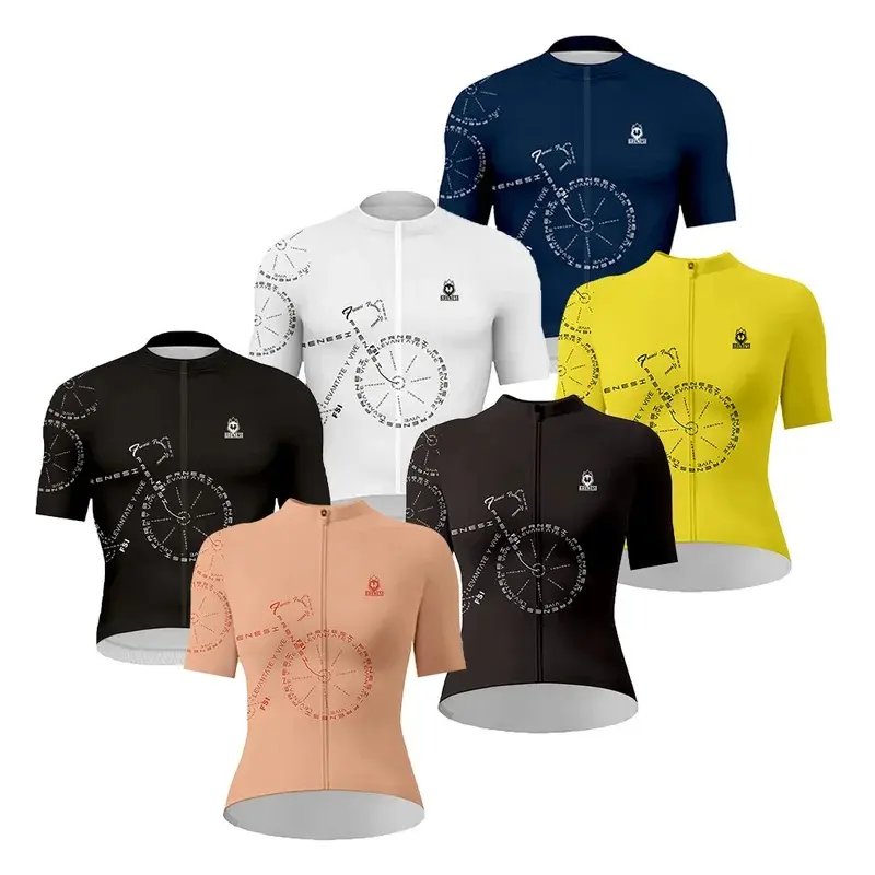 Frenesi Unisex Cycling Jersey Short Sleeve Summer Bicycle Jersey Bike Shirt Cycling Clothing Breathable Pro Team MTB Road Shirt