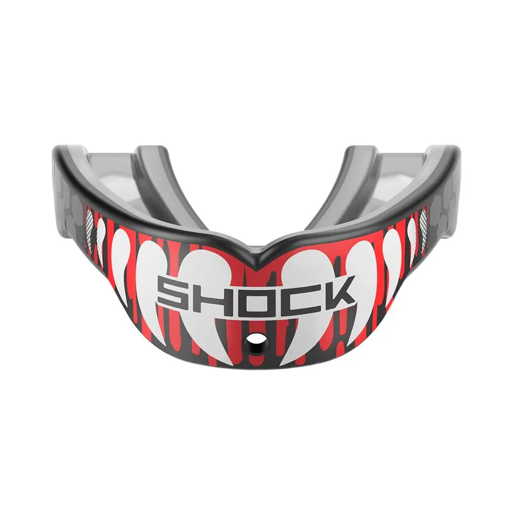 Shock Doctor Gel Max Power Print Mouthguard Classic Fit for Impact Sports with Convertible Tether and Tri-Bite Stabilizers