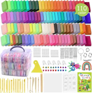 Polymer Clay 110 Colors Non-Sticky Oven Bake Clay 215 count  Modeling Baking Clay for  with Sculpting Tools Kit for Adults Beginners Art Craft