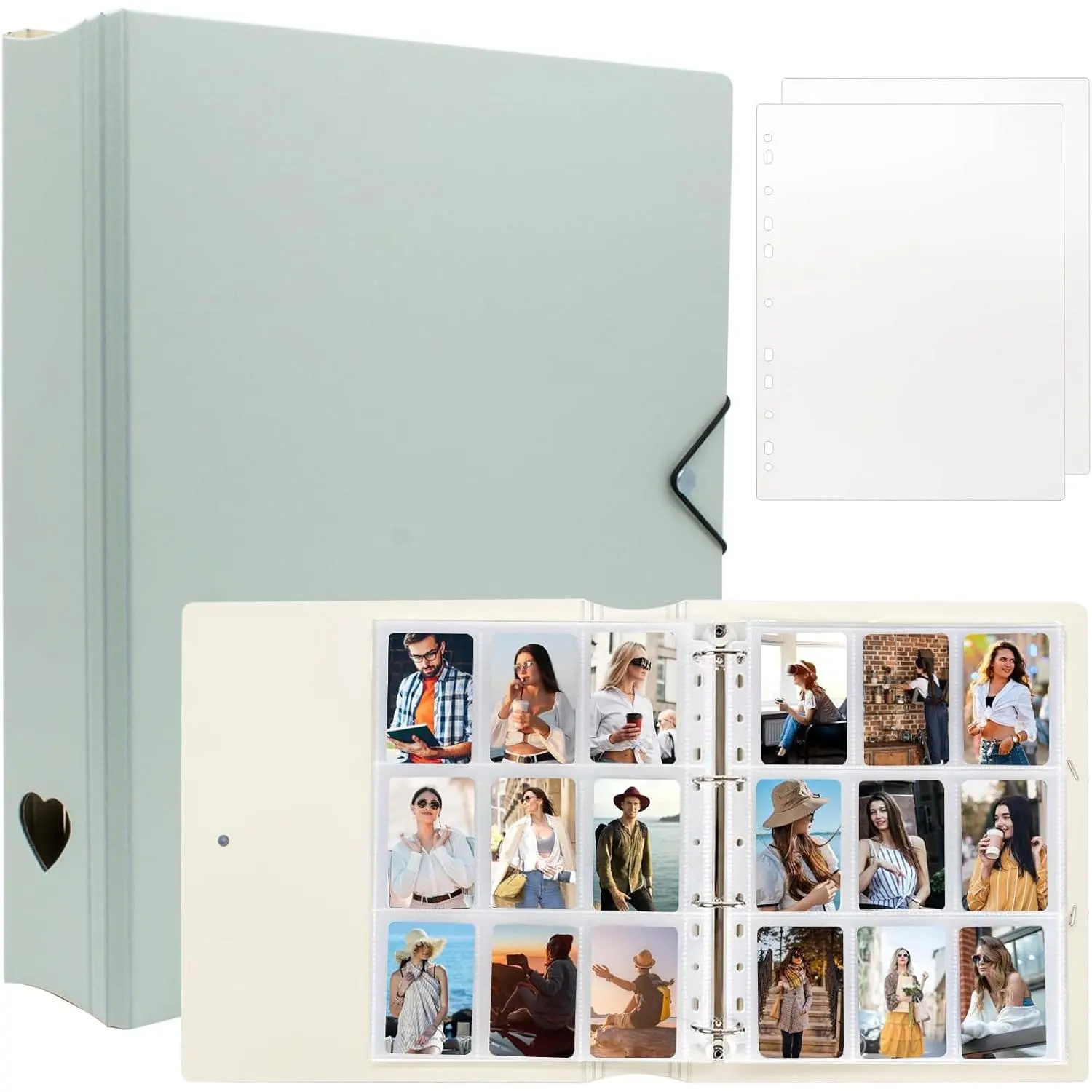 A4 Kpop Photocard Binder with 25 Pages 9 Pocket, 2x3 inch Kpop Photocard Holder Book, Photo Album for Fujifilm Instax  Polaroid Printer Photo Film (Mint)