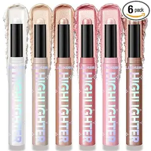 Highlighter Stick Set - Multi-Tone Luminous Glow for Face, All-Skin-Friendly Creamy Highlighter Kit for Daily, Party & Travel