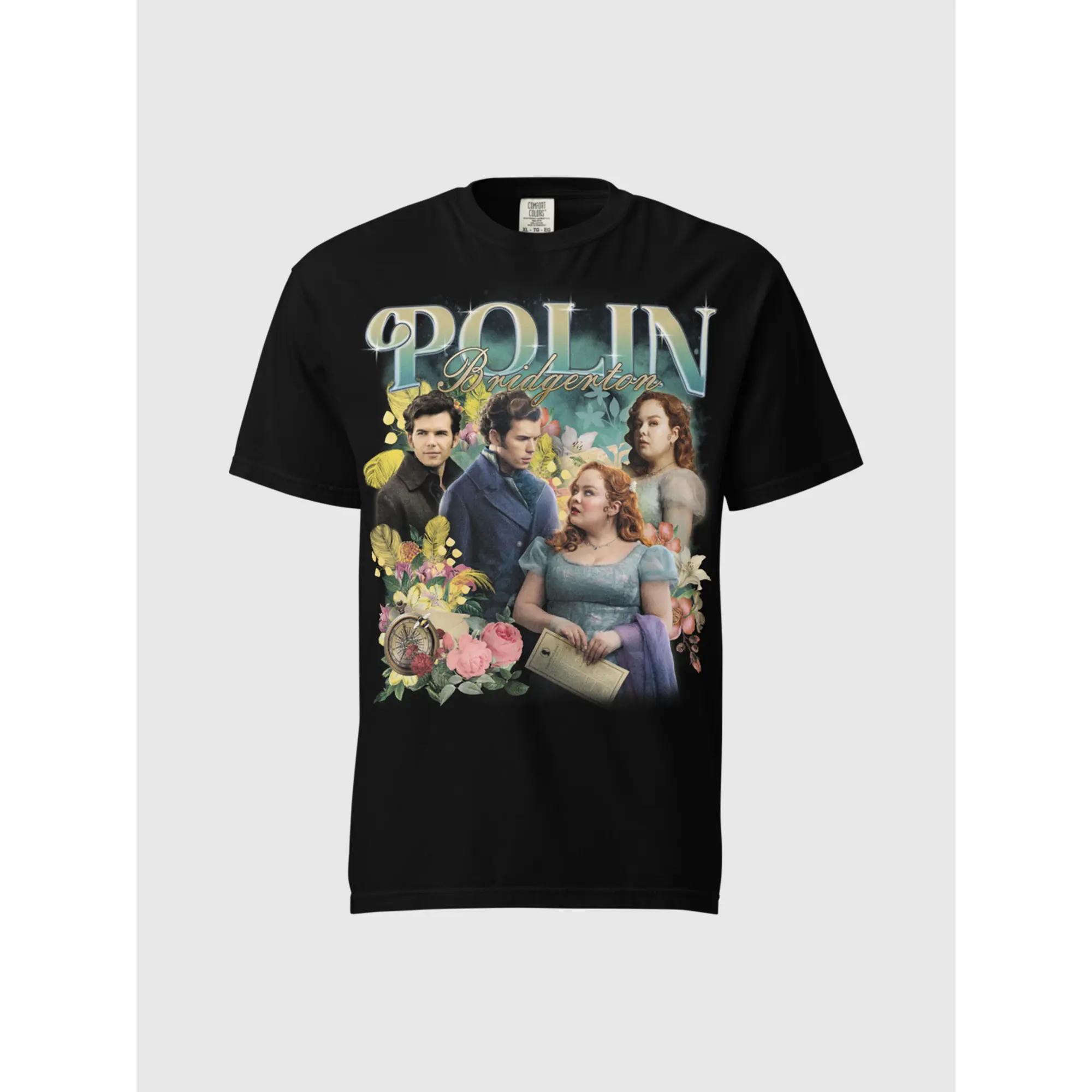 Netflix Bridgerton Polin Comfort Colors T-Shirt – Romantic Graphic Tee for Fans & Vintage Style Streetwear