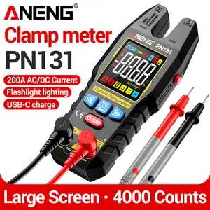 ANENG PN131 U-shaped digital clamp meter, 4000-count AC/DC current and voltage tester, supports USB-C charging, capable of measuring resistance, capacitance and diodes; a circuit testing tool suitable for repair technicians and domestic users