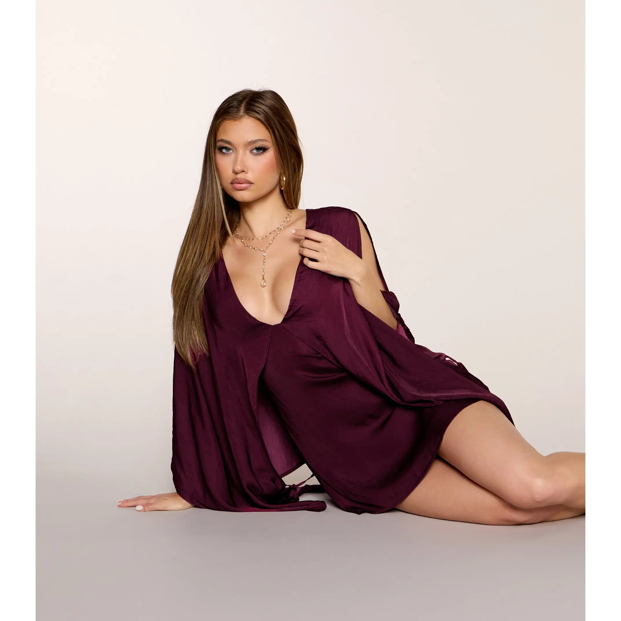 Low Key Drama Open Back Plunge Dress