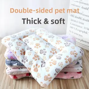 Thick Coral Fleece Pet Bed Mat for Cats and Dogs Warm Cotton Lining Soft Sleeping Pad Pet Nest Cushion Non Slip Bottom for Small Medium Pets Wholesale
