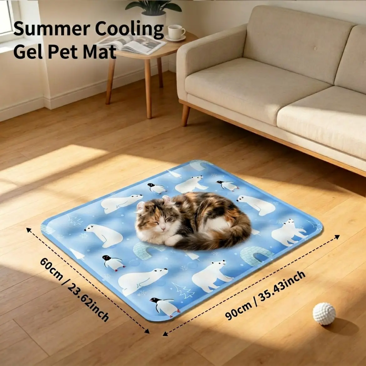 Cooling Gel Pet Mat for Summer Physical Heat Relief, Scratch Resistant, Waterproof & Stain Resistant Wipe Clean, Non-slip Foldable Portable Cooling Pad for Cats & Dogs, Reusable Cool Mat for Home Car Travel to Keep Pets Cool
