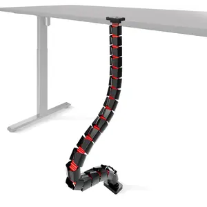 ARES WING Under Desk Cable Management Spine, Magnetic & Clamp on &  Screw on Vertebrae Cable Management for Standing Desk, Length Adjustable Cord Organizer with 20 Modular Vertebrae for Office and Gaming Desks