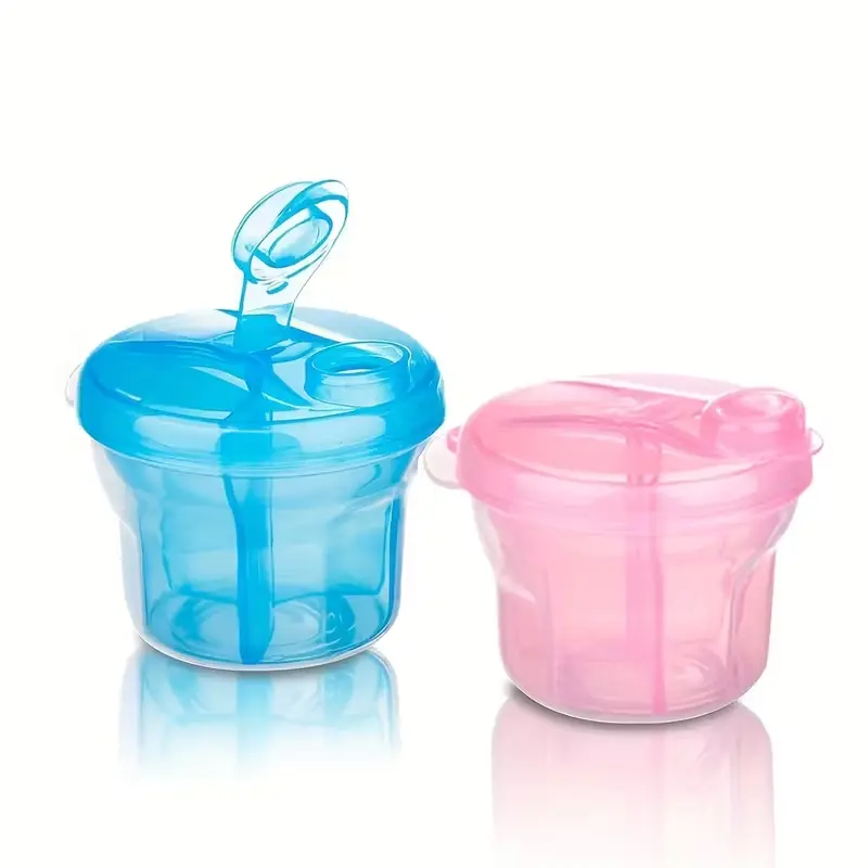 YRUIZEUP Milk Powder Dispenser, 3-Compartment Rotating Formula & Snack Container for Baby with Sealed Lid, Durable PP Plastic, Lightweight & Travel Size for On the Go Feeding, Premium Pp Material, Leakproof, Parents, Compact, Leakproof Seal, Can Be Stacke