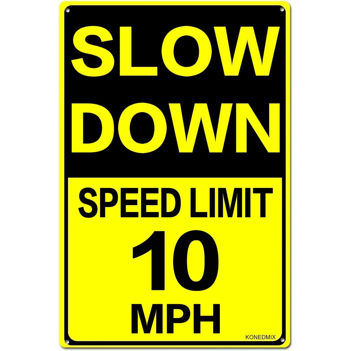 Slow Down Speed Limit 10 MPH Metal Sign Traffic Sign Street & Road Sign 12 x 16 Inch