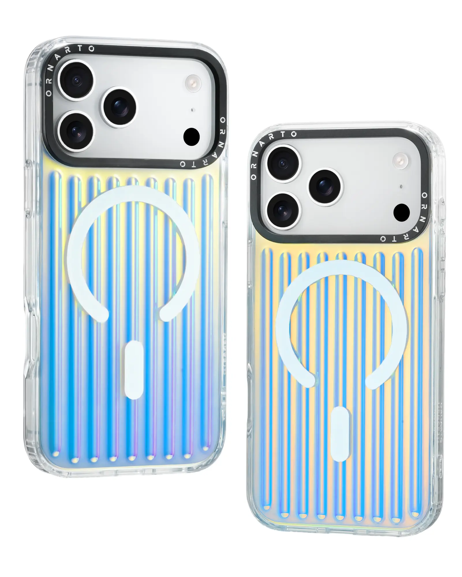 ORNARTO Prism for iPhone 17 Pro/17 Pro Max Case Iridescent, Color Changing/Gradient Effect, Vertical Lines Design, Compatible with MagSafe, Shockproof and Scratch-Resistant Phone Case