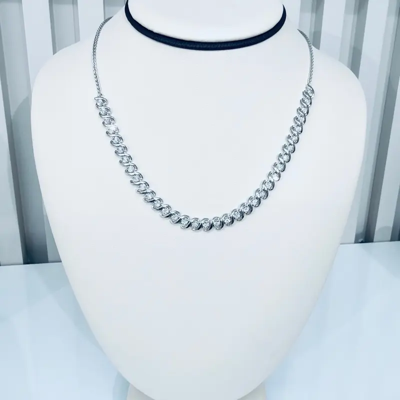 Collar de Plata 925 con Diamantes Naturales – Joyería Elegante para Mujer
