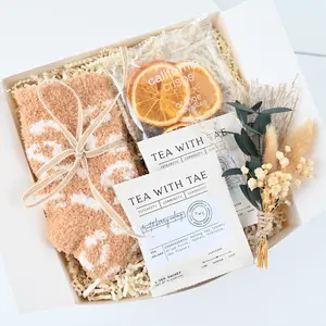 Exclusive With Love Get Well Soon Gift Box For Women Personalized Gifts For Her Birthday Gifts For Best Friend Includes 400ml Ceramic Tea Cup Notebook Golden Pen Candied Almonds Tea Honey Straws Dried Flowers & Designer Postcard