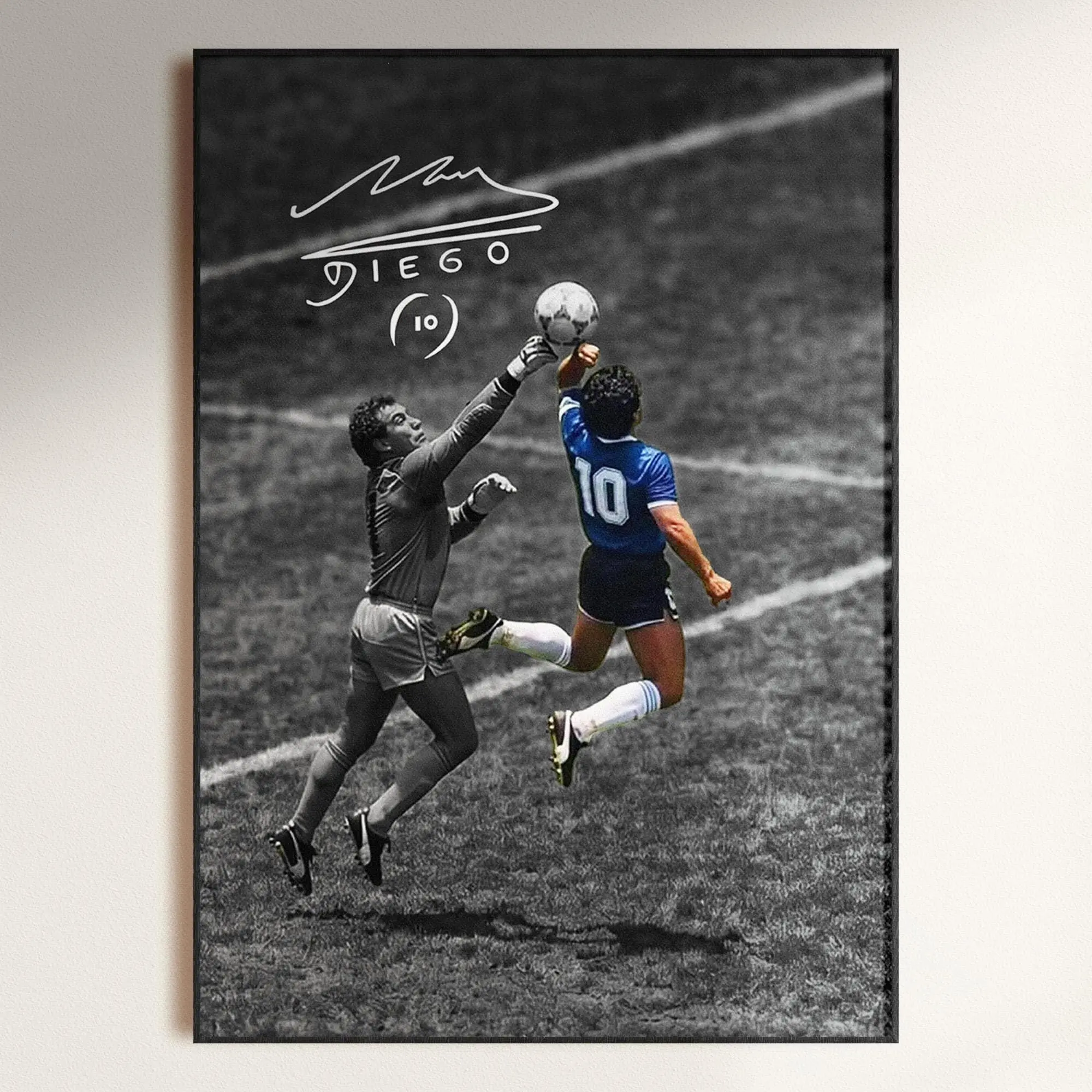 Diego Maradona Poster, Iconic Hand Of God Poster, Soccer Legend, Signed Football Poster, Maradona Fan Gift( Unframed - Print Only )