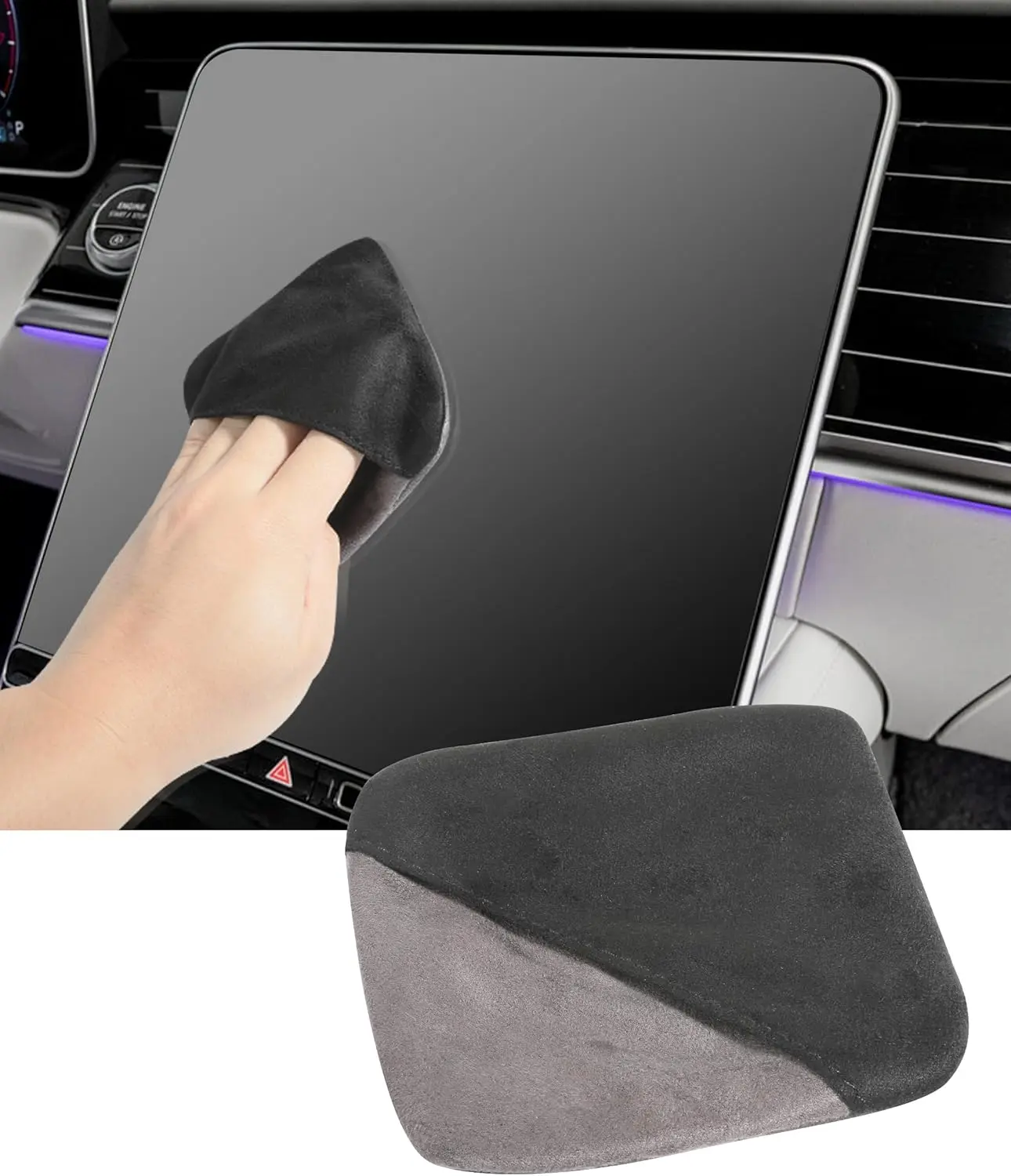 Car Screen Cleaner,Touch Screen Cleaner for Car,Car Accessories Car Screen Wipes,Foldable Car Screen Cleaner Cloth,Square Microfiber Auto Screen Cleaning Pad,Fit for Car Dashboard LCD Display