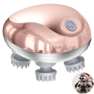Cotsoco Portable Pet Massager Waterproof, Electric Head Scalp Massager Pet Massage Machine for Dogs Cats, 3 Modes, Comfort Gift for Daughter Son, Rose Gold TikTokShopBlackFriday