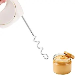 Peanut Butter Stirrer Tool, 11.8 Inch Peanut Butter Mixer, Nut Butter Tool with Lid, Fast Mixing Utensil for Peanut Butter, Almond Butter, Jam, Compatible with Drills
