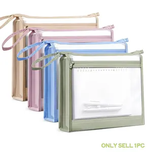 Thickened Double-Layer A4 Document Storage Bag 4 Color Classification Large Capacity Office File Organizer Stationery Organizer