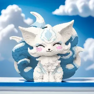 12646pcs Nine-Tailed Fox 3D Puzzle Building Block Creative Decoration Gift for Birthday Halloween Valentine Christmas Home Decor DIY Craft