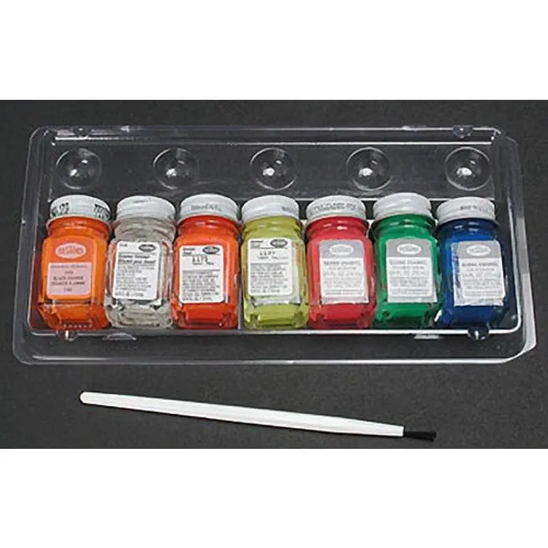 Testors 9132X Ultra-Bright Flourescent Hobby & Craft Airbrush Paint Kit