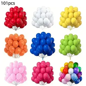 101 Pieces 5 Inch Latex Balloons, Balloon Set, Colorful Party Decorations, Birthday Wedding Valentine Christmas New Year Outdoor Room Background