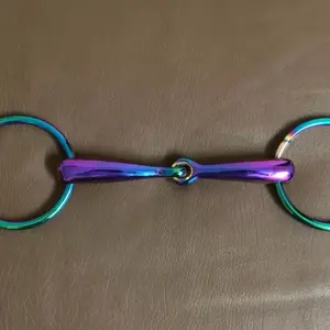Rainbow Multi Color Loose Ring Snaffle Horse Bit Stainless Steel Tack Equestrian