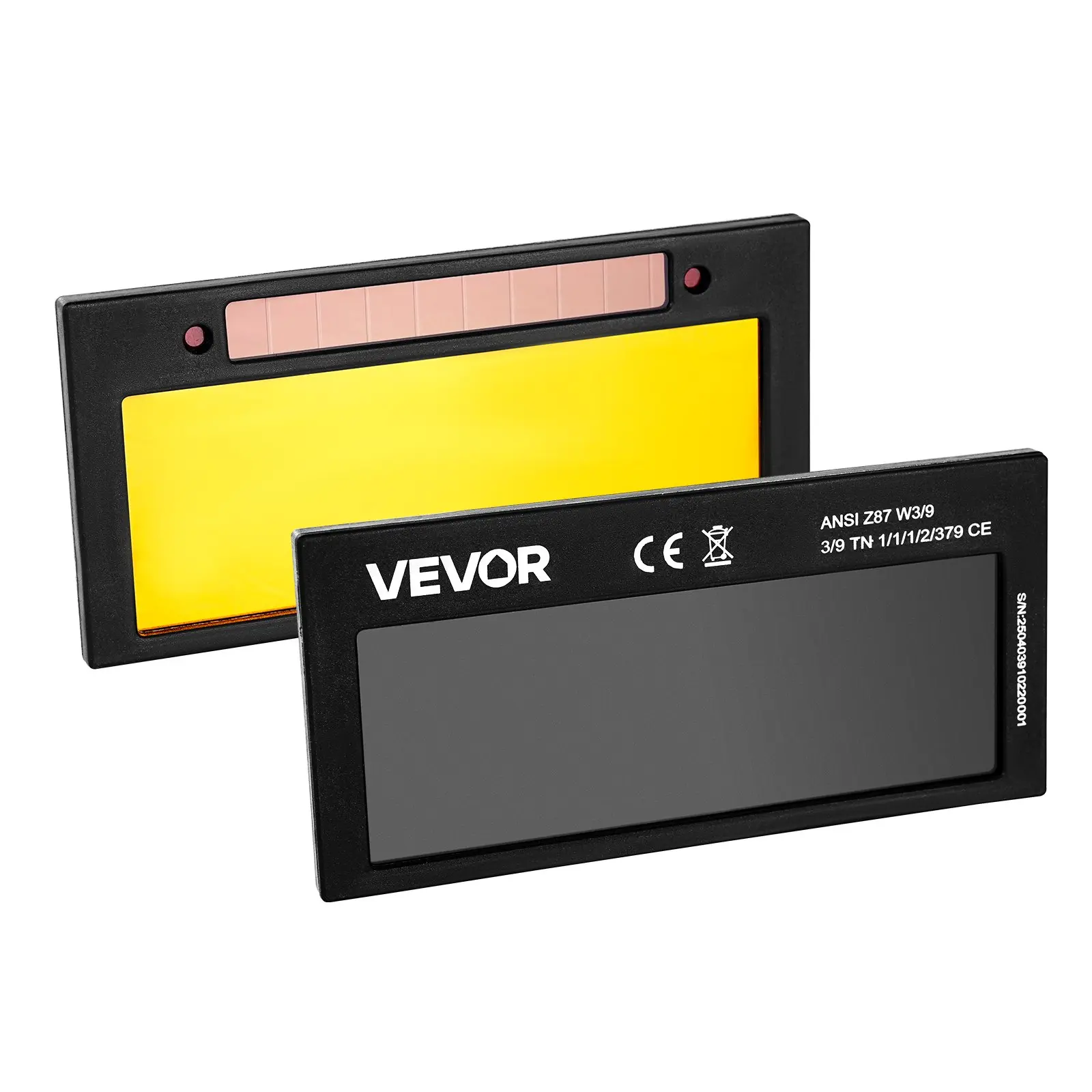 VEVOR Auto Darkening Welding Lens, 4.25x Shade 10 True Color, Gold-Coated with Dual Arc Sensors, Reduces Arc Glare, Compatible with Most Welding Helmets for TIG, MIG, MMA Applications