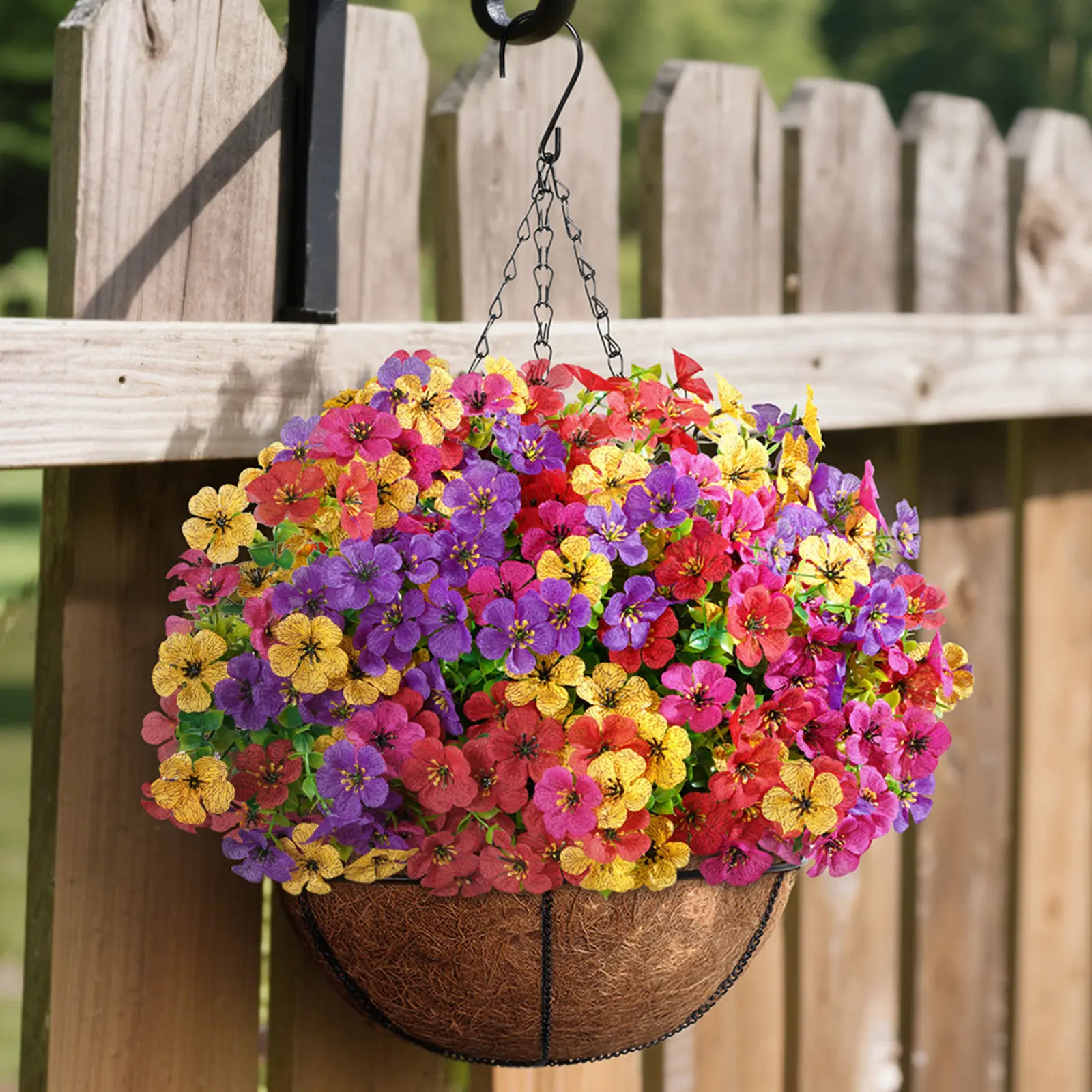 Lifewit 12-Bundles Artificial Hanging Fuchsia Daisy Flowers - 6-Color Mix Decorative Floral Decor for Indoor/Outdoor Porch, Patio, Garden Hanging Baskets Home Accents, Purple
