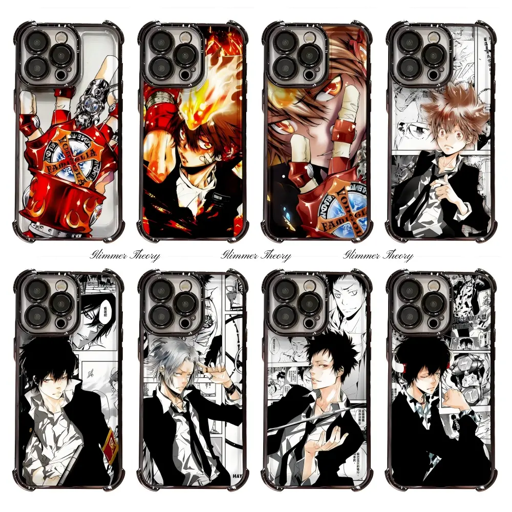 Anime Katekyo Hitman Reborn Phone Casing - Shockproof, Dustproof Protective Cover for iPhone 17 Pro Max, Pro, Air, 16 Plus, 15, 14, 13, 12, 11 (Black, Transparent) - Smartphone, Cellphone Accessories