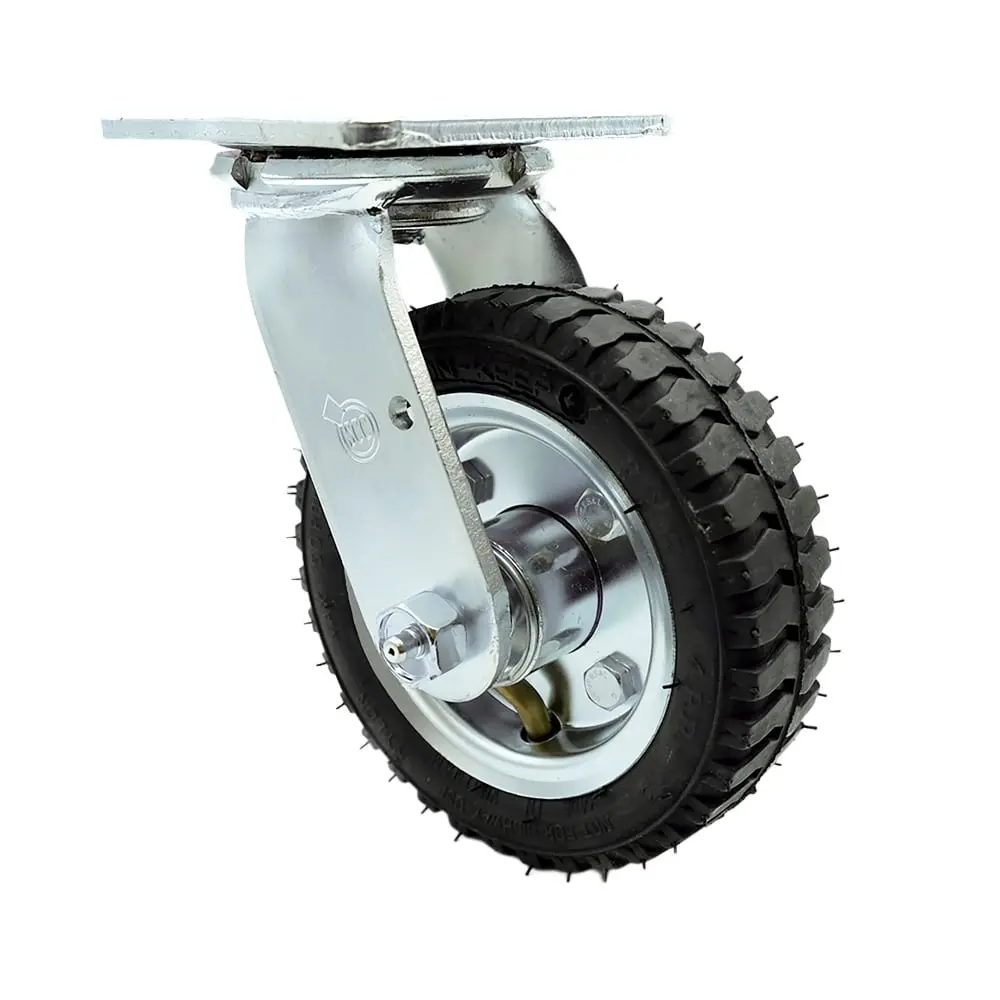 Service Caster REG-SCC-100S150-PNB Top Mount Rubber Castor - 6 in. Swivel, 600PBCASTER 193CASTER, Heavy Duty Replacement for Regency PB70OF Bar Cart, Pneumatic Wheel, Rubber Castors, Top Mount Castors