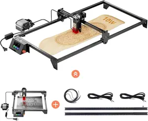 Longer RAY5 10W Laser Engraver with Air Assist Kit and Y-axis Extension kit, Compressed Spot CNC, App Offline Control, DIY Engraving Tool for Metal/Glass/Wood, Engraving Area 15.7"*33.5"(400 * 850mm)