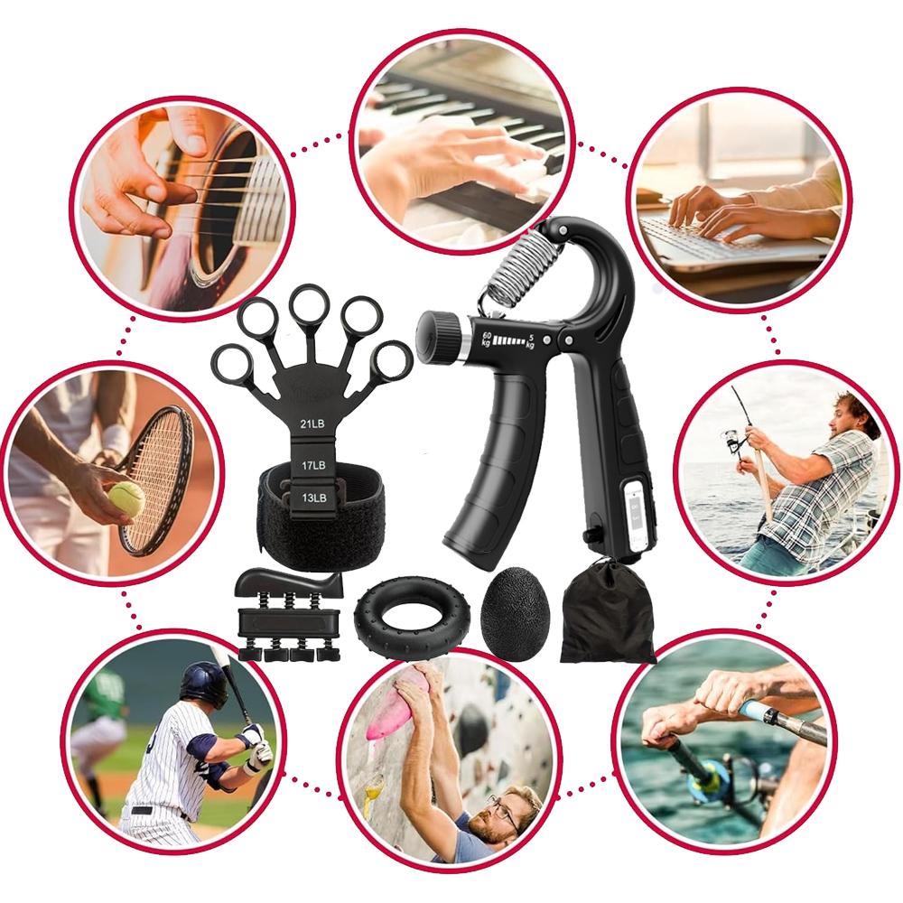 Mechanical Counting Grip Strength Trainer With Finger Exerciser For Muscle Building Hand Injury Recovery Rehabilitation Training Mechanical Counting Grip Strength Trainer With Finger Exerciser For Muscle Building Hand Injury Recovery Rehabilitation Training