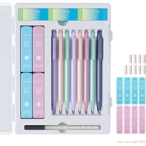 20PACK Mechanical Pencil, 8 count 0.5 0.7mm Mechanical Pencils Set With Eraser and 480 count Refills, Cute Colored Preppy School Supplies  for Girls Writing - Come With Custom Case