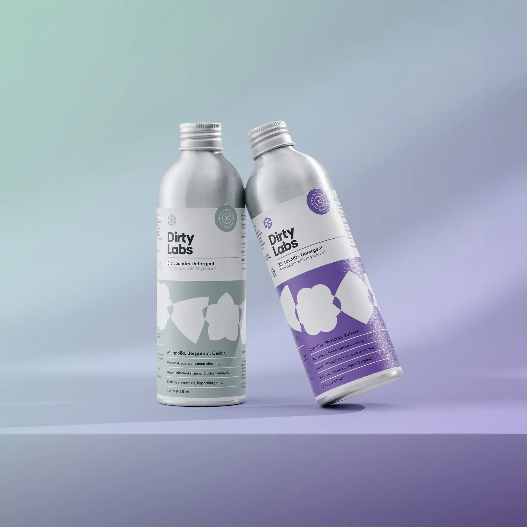 Luxe Scent Bio Laundry Starter Set - Signature & Murasaki Fragrances - 2 Detergents (64 Loads Total), Eco-Friendly Packaging, Hypoallergenic Formula for All Fabrics - Safe for Sensitive Skin