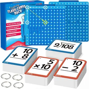 2026 new Math Flash Cards + Math Board, Multiplication Flash Card Times Table Chart, Math Games Toys For Kids