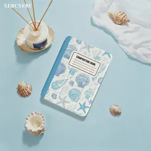Blue Sea Shells & Starfish Pattern PU Flip TPU Soft iPad Case with Pencil Holder, 3 - Fold Stand, Shockproof, Auto Wake/Sleep