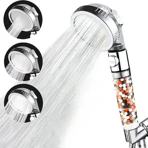 High Pressure Shower Head (without Hose), Pressure Boosted Shower, High Pressure Showerhead, Handheld Shower Head with 3 Spray Settings, Adjustable Universal Handheld Shower Head Replacement for Adults Children Pets