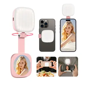 3 in 1 Magnetic Selfie Light for iPhone,Selfie Light with Mirror 360° LED Ring Light with Instant Attachment for MagSafe,Mirror and Phone Stand – Portable Rechargeable Fill Phone Light for Makeup, Live streaming fill light, Video Calls Conference