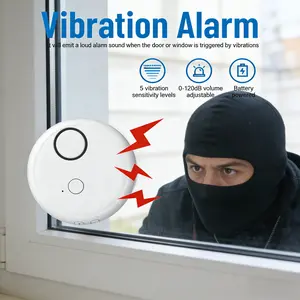 Wireless Door Sensor Alarm, 110db Sound Alert, Adjustable Sensitivity, Easy Installation, Home Security, Car Travel Hotel Outdoor Use, Shock Alarm