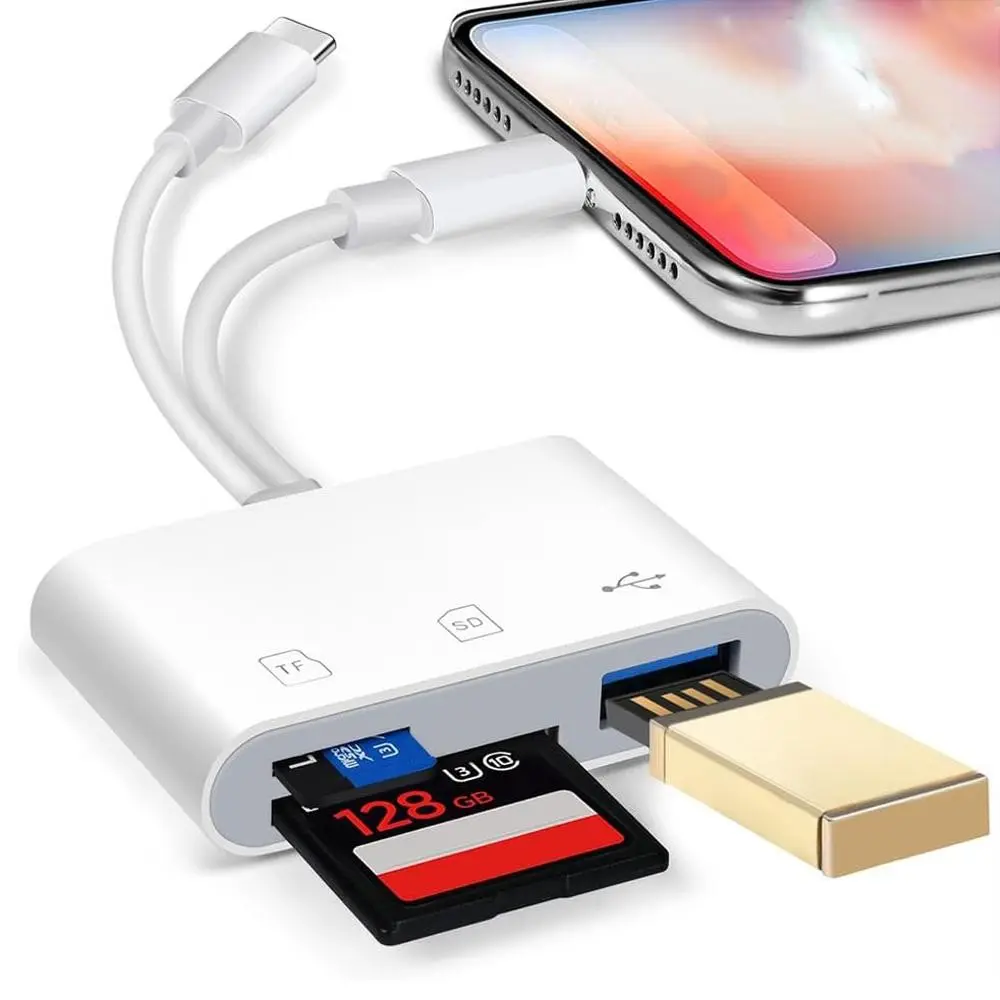 USB C 3 in 1 SD card reader adapter, Microsd Card Reader, USB C Hub, USB C Adapter Multiport, Computer Memory Card Readers, for iPhone 17 Pro 16 15/Pad, Android phones, tablets, laptops to read SD, Micro SD, USB mouse, keyboard, USB flash drive
