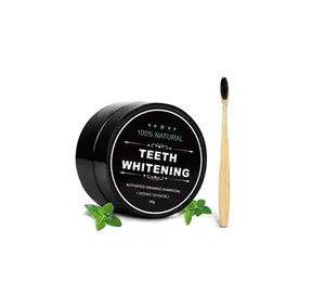 LaserGlowSpa Activated Charcoal Teeth Whitening Powder Natural Enamel-Safe Fine Organic Charcoal for Brighter Teeth