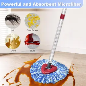 Mop Head Replacement, Base, Mop Handle for Ocedar RinseClean 2-Tank System, 3Microfiber Mop Refills,  Base and Scrubber for All Hard-surfaced Floor