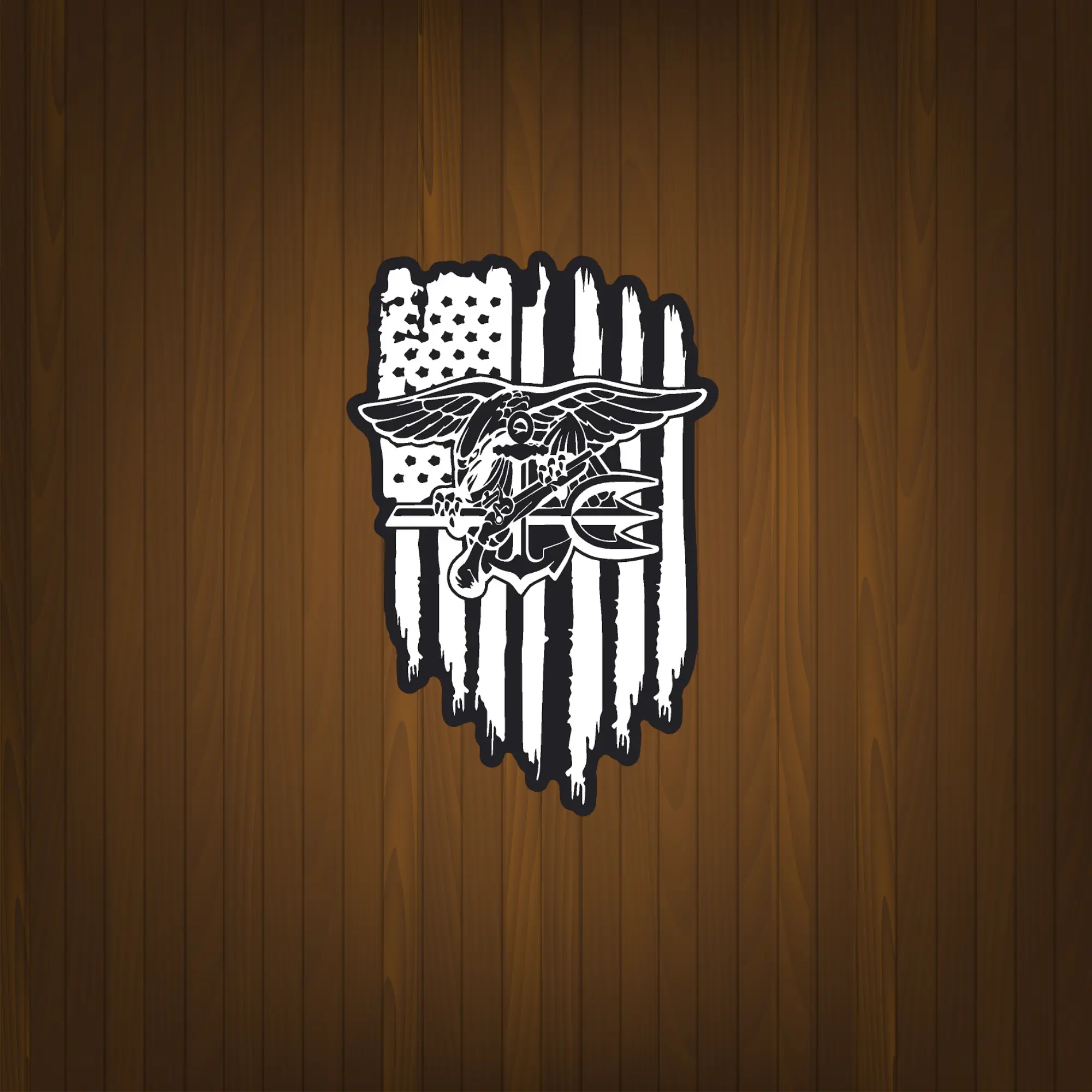 US Navy Seal Frogmen Special Forces American Flag veteran military decal sticker