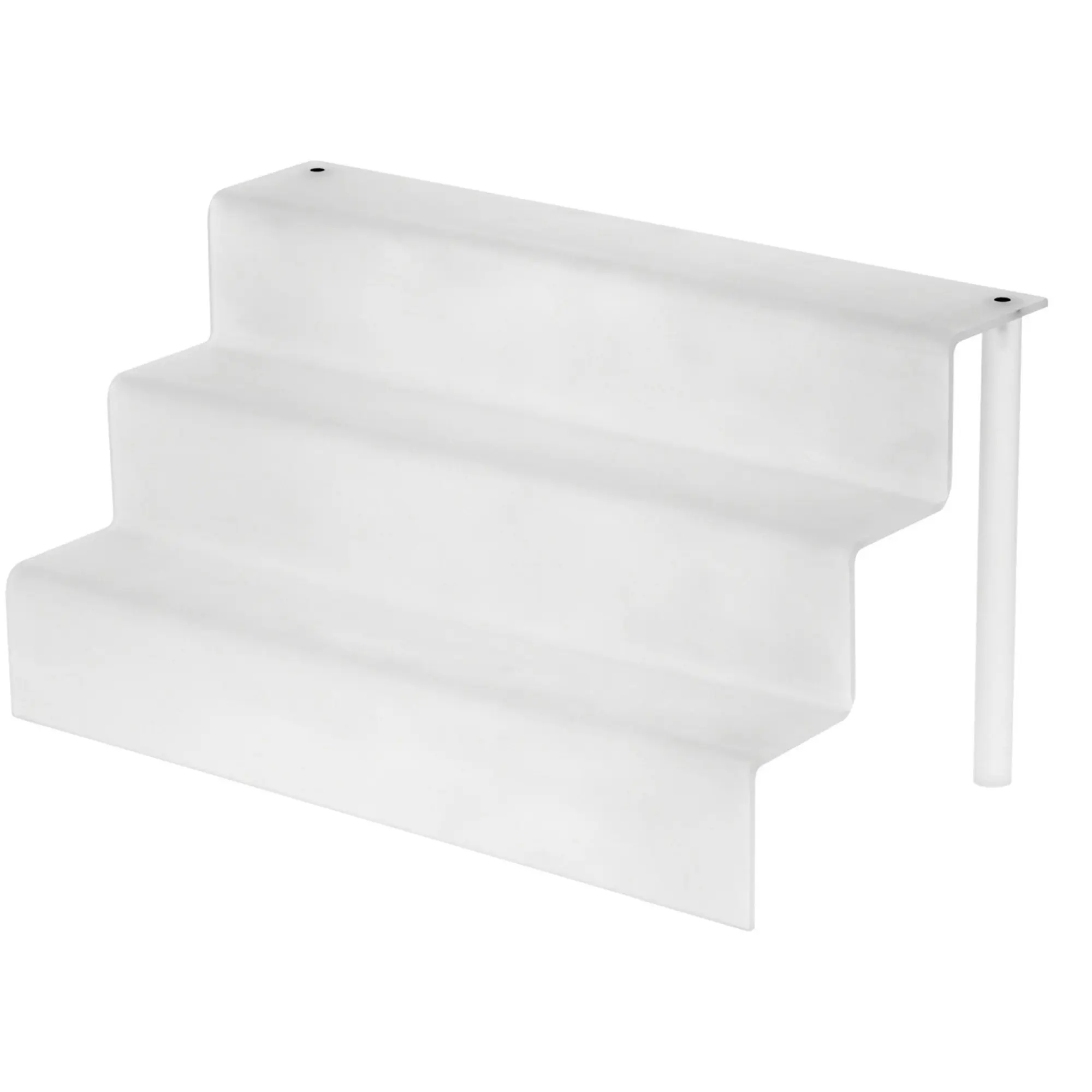 Plymor Frosted Acrylic 3-Step Display Stairs, 9.5" H x 18" W x 9.5" D