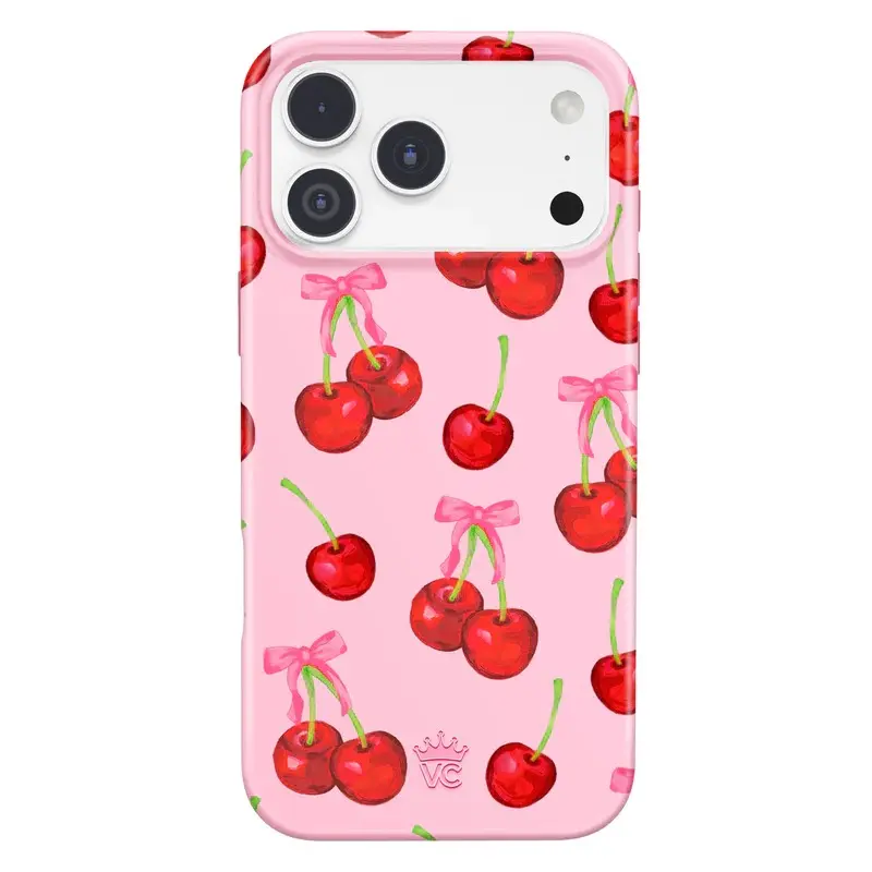 Velvet Caviar Sweet Cherry Smartphone Casing - Cute Shockproof Drop Protection Cover for iPhone 15,16,17,18 Series & More - Cellphone Protector Case