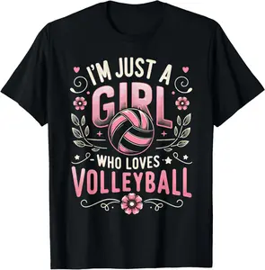100% Cotton Fashion Garment Volleyball Shirt For Teens Women Girl Who Loves Volleyball T-Shirt
