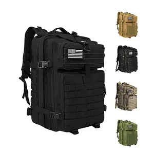 Wolt 45L Durable Outdoor Hiking Tactical Backpack - Military 3-Day Assault Bug Out Bag, Large Waterproof MOLLE Rucksack with Laptop Compartment for Hiking, Summervibes Use